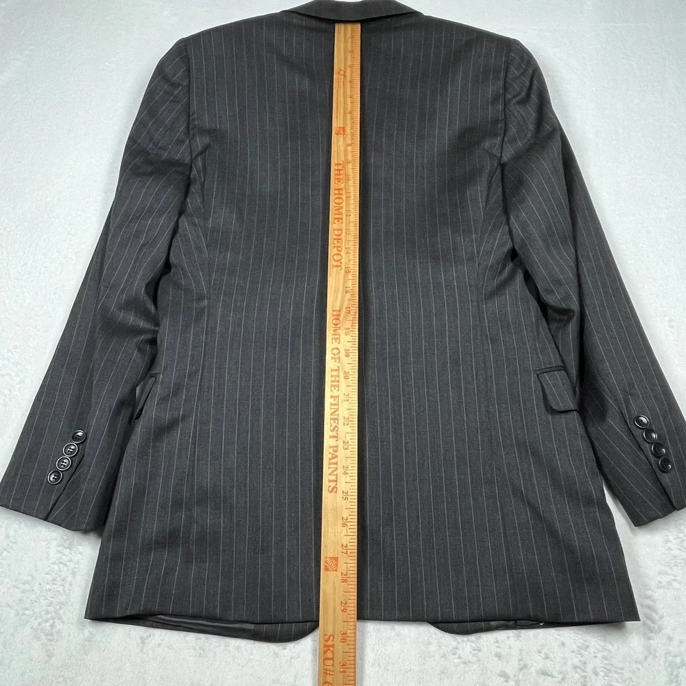 Brooks Brothers 1818 Fitzgerald Blazer Mens 40S Charcoal Grey Pinstripe Wool USA